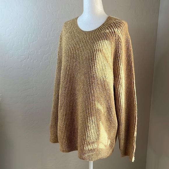 BP (Nordstroms) golden brown long sleeve sweater crewneck hip length small - Picture 1 of 10